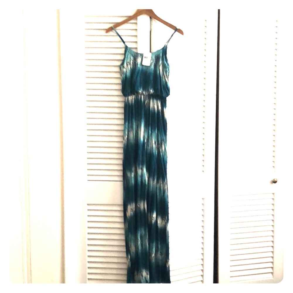 LUSH Teal print maxi NWT SZ XS